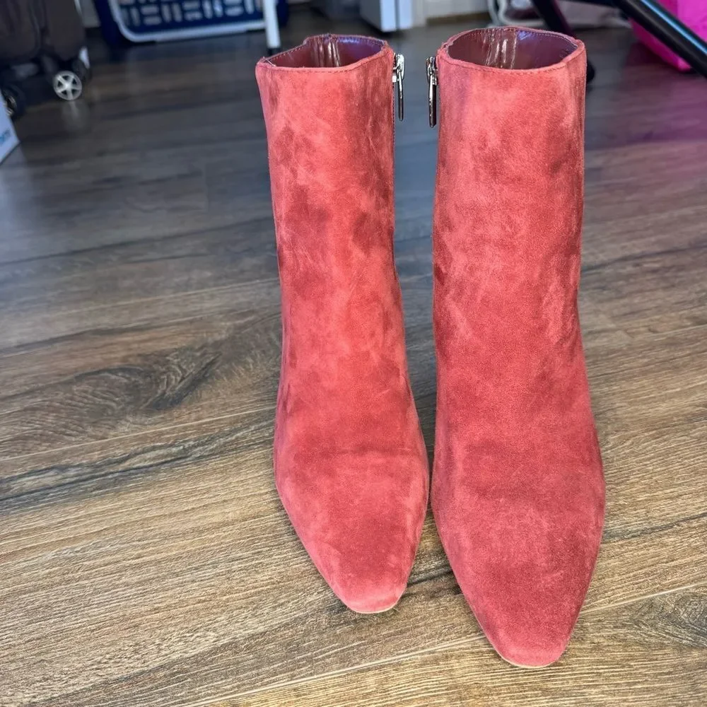 Vince Camuto Allost Stiletto Bootie in Fired Brick Suede Size 9M - Picture 3 of 7